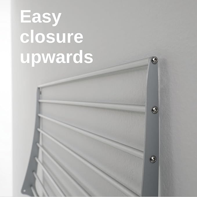 foxydry Fold, Wall-Mounted Clothes Drying Rack, Vertical Folding Indoor Outdoor Clothes line in Aluminium Steel (60 cm)