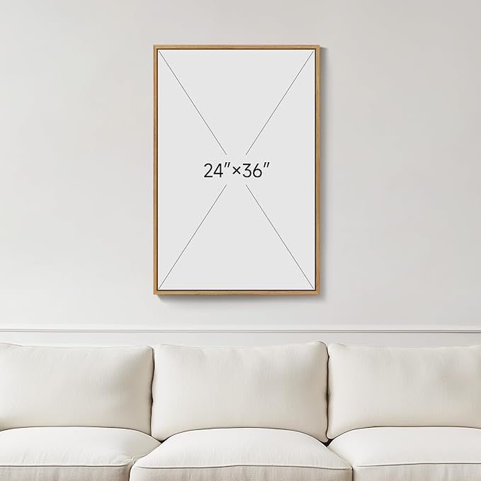 Framed Neutral Abstract Wall Art, Large Modern Canvas Prints Paintings Artwork for Walls, Minimalist Black and Beige Pictures for Living Room, Bedroom, Hallway, Home Office Wall Decor 24x36 In