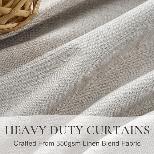 Natural Melange Taupe 120 Inch Extra Long Curtains for Living Room 2 Panels Set (2 Count)