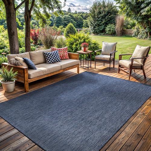 Washable Indoor Outdoor Rug 10x14 Weather Resistant Area Rugs Modern Solid for Porch Deck Balcony Backyard Patio Outside Carpet