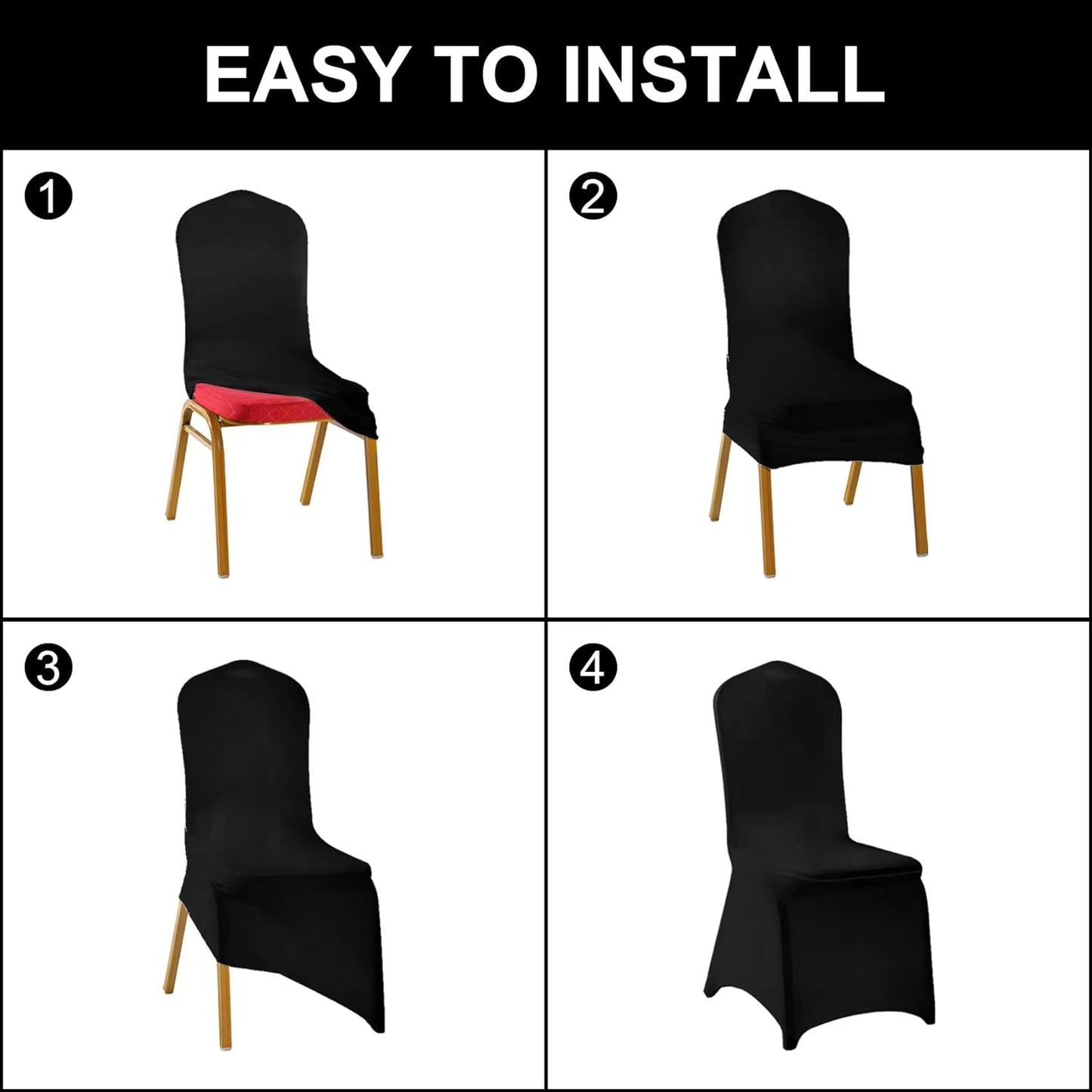 SUPERO Waterproof Spandex Chair Cover 25PCS, Stretch Dining Chair Covers, Polyester Outdoor Chair Covers, Protector Stretch Chair Cover for Party Universal, Banquet, Wedding Event, Hotel(Royal Blue)