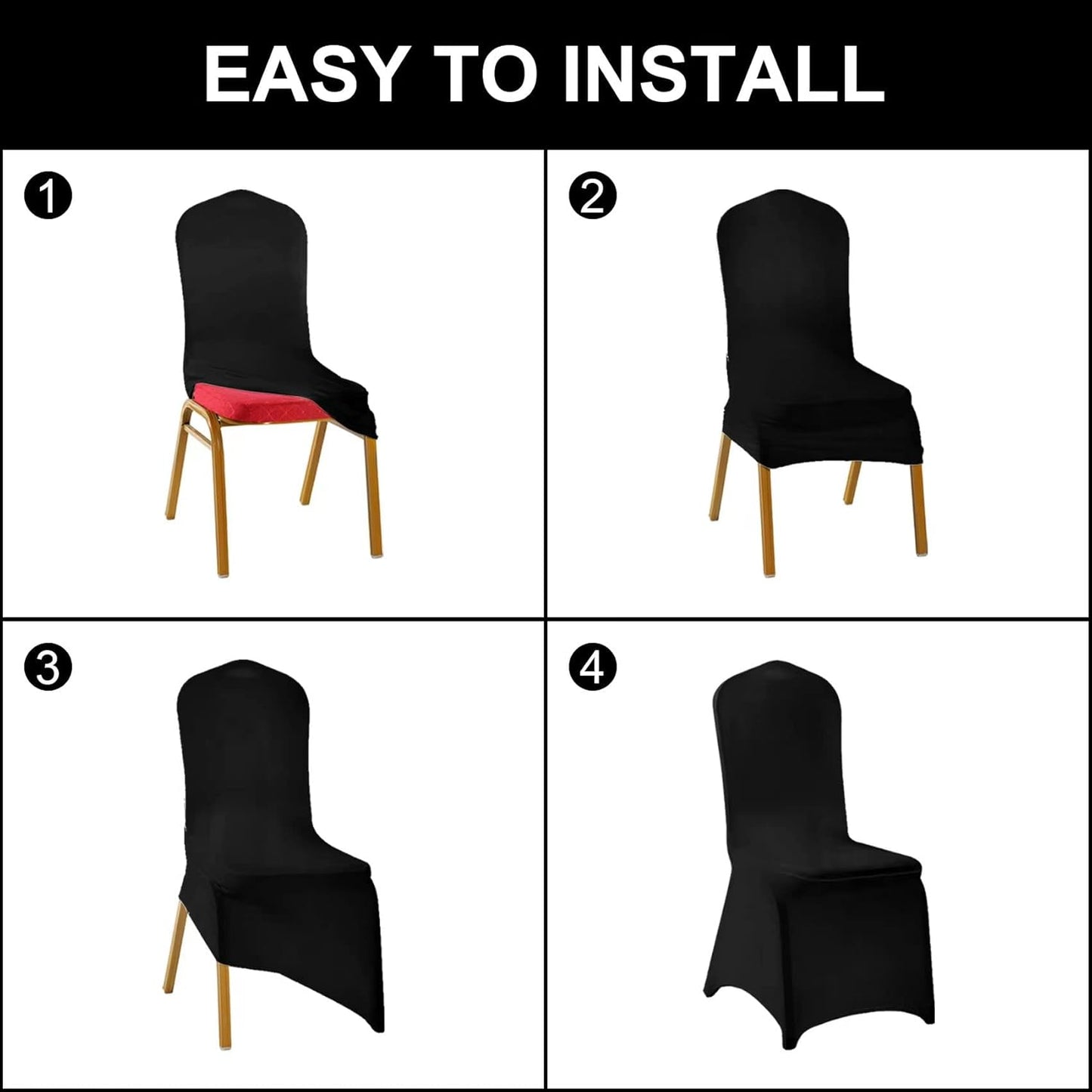 SUPERO Waterproof Spandex Chair Cover 12PCS, Stretch Dining Chair Covers, Polyester Outdoor Chair Covers, Protector Stretch Chair Cover for Party Universal, Banquet, Wedding Event, Hotel(Pink)