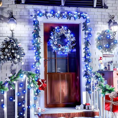 66ft 200 LED Blue and White Christmas Lights