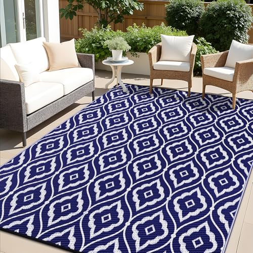 Outdoor Rug 5x8 ft Waterproof Reversible Braided Mat