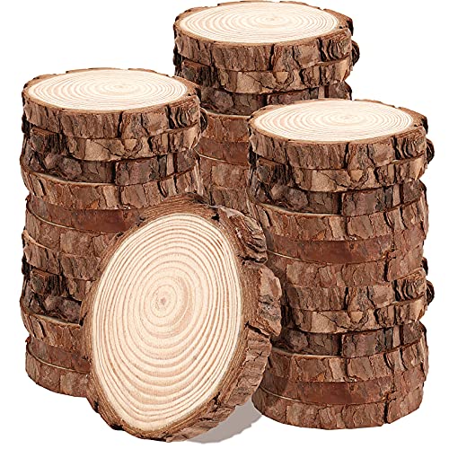 50 PCS 3.5 4 Inches Natural Wood Slices (50 Count)