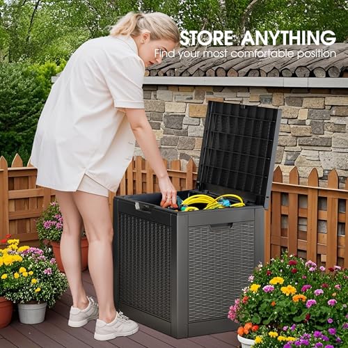 33 Gallon Outdoor Storage Box Waterproof Deck Box for Patio