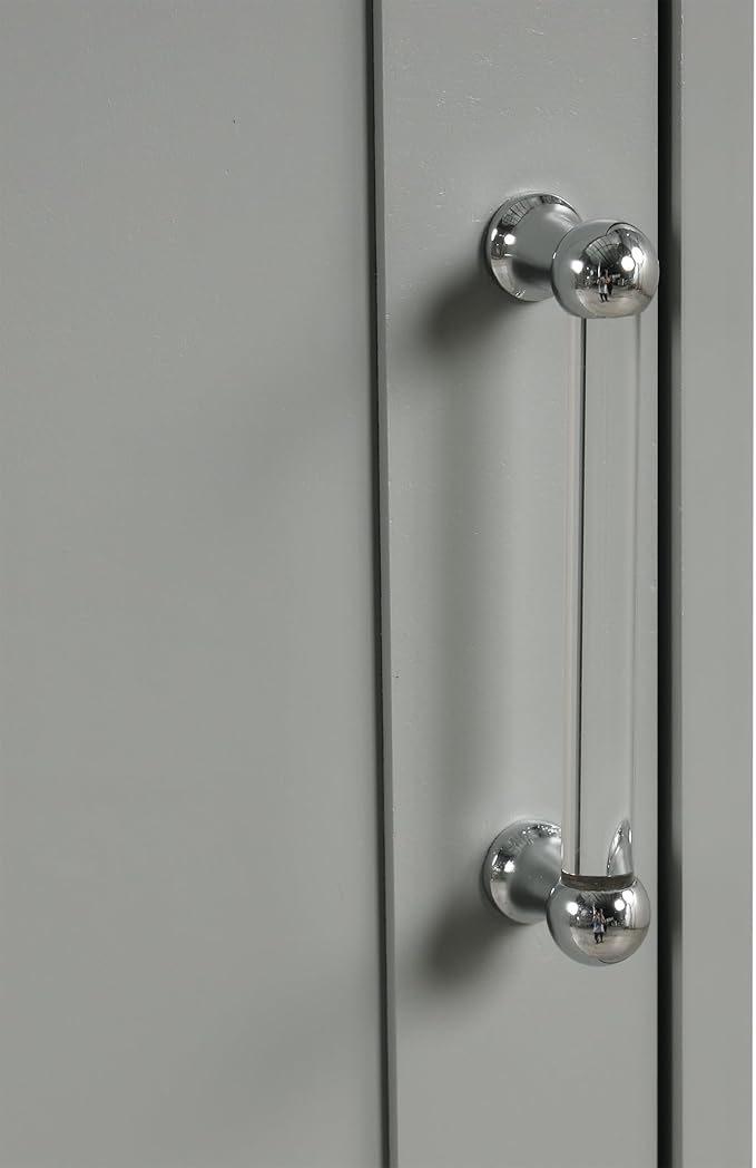 Bathroom Cabinet with Drawers and Doors, Tall Storage Display Organizer, Kitchen Pantry, Grey