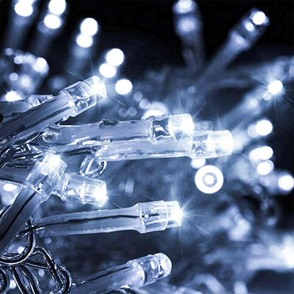 98FT 200 LEDs String Lights Waterproof Fairy Lights 8 Modes with Memory 30V UL Certified Power Supply for Home, Garden, Wedding, Party, Christmas Decoration Indoor Outdoor (Cool White)