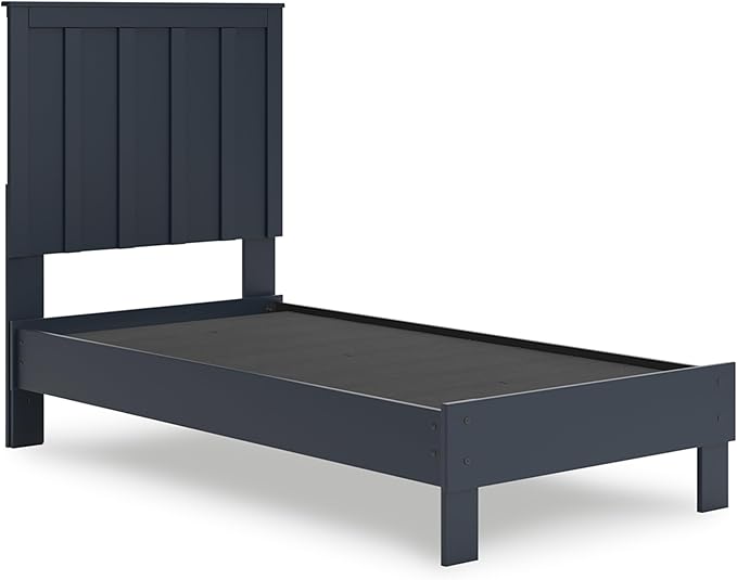 Signature Design by Ashley Simmenfort Casual Twin Platform Bed, Foundation or Box Spring Not Needed, Blue