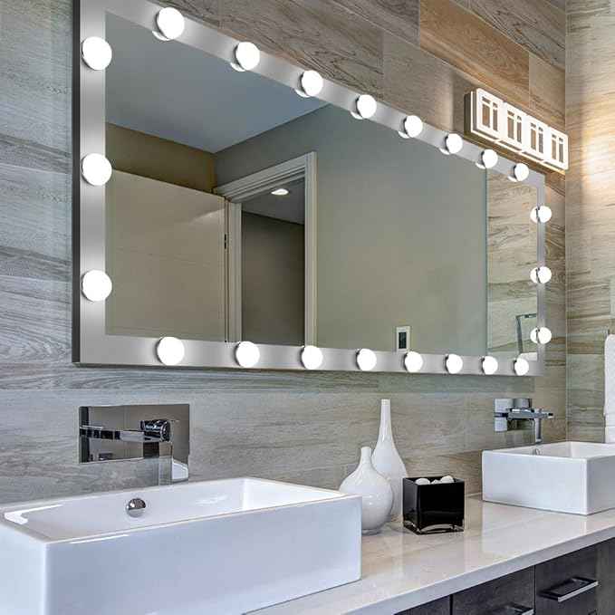 65" x 24"Full Length Mirror with Lights and Stand Touch Control - Wall Mounted and Floor Standing,LED Lighted Full Body Dressing Mirror for Bedroom,Dimming&3 Color Modes (Silver)