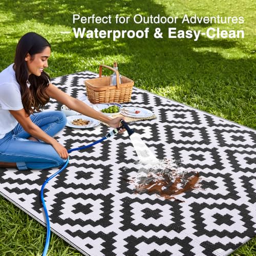 Outdoor Rug 4x6 ft Waterproof Reversible Mat