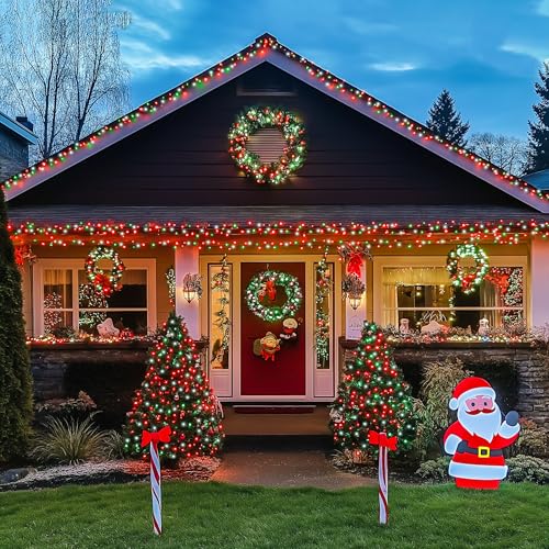 200 LED Red White and Green Christmas Lights Outdoor (66 Foot)