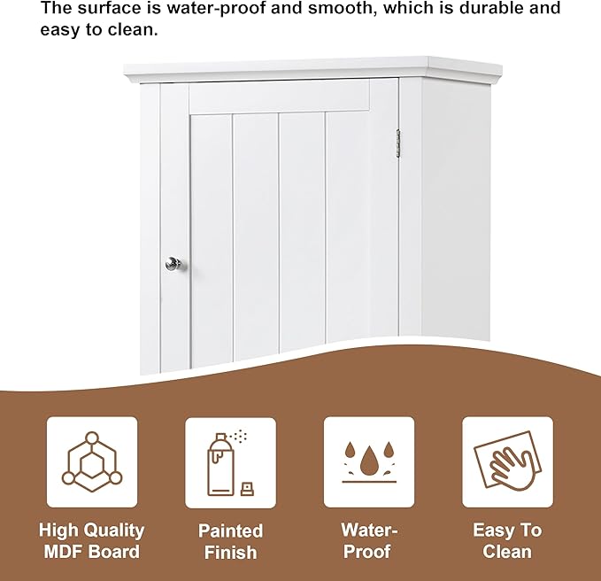 Favfurish 68" Tall Bathroom Storage Cabinet with Doors and Drawer, Modern Linen Cabinets w/Adjustable Shelf & Anti-Toppling Device, Freestanding Cabinet for Bathrooms,Living Room, Entryway,White