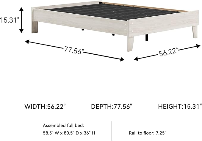 Signature Design by Ashley Socalle Casual Platform Bed, Full, Natural Beige