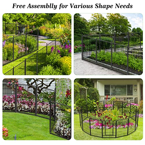 Decorative Black Metal Fence Garden Fence with Gate