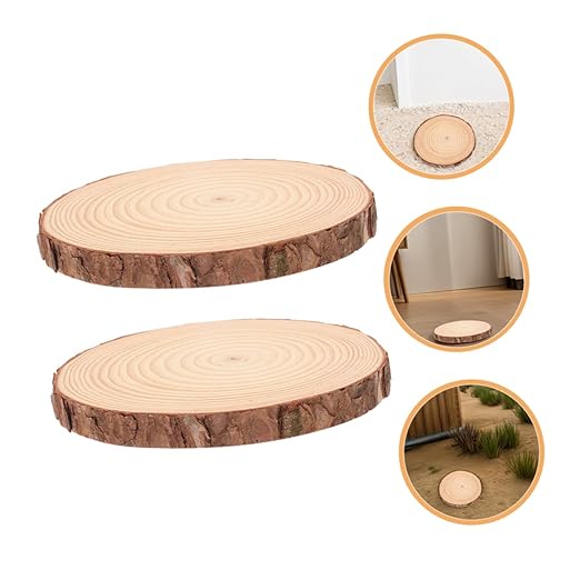 POPETPOP 2pcs Outdoor Stepping Stones Wooden Garden Pathway Stones DIY Kit for Landscaping Safe Non-Slip Surface