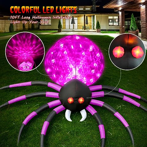 10 FT Halloween Inflatable Spider Outdoor Decorations for Yard (10FT Spider)