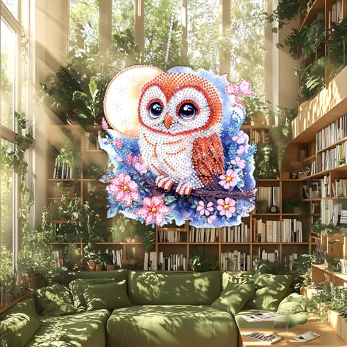 DIY Adorable Owl Diamond Painting Hanging Ornament