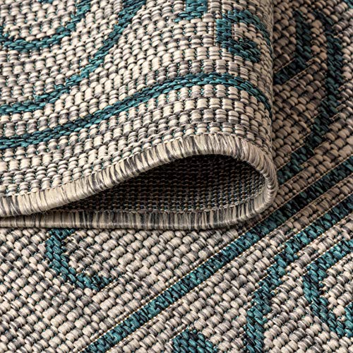 Vintage Filigree Indoor Outdoor Runner Rug 2X8 Gray