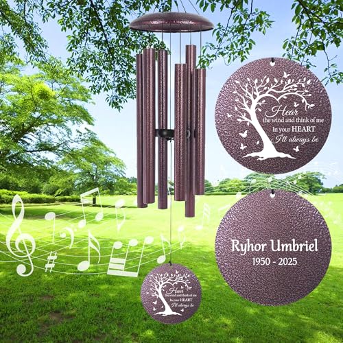 Memorial Wind Chime Personalized Name Date for Loss of Loved One Mother Father