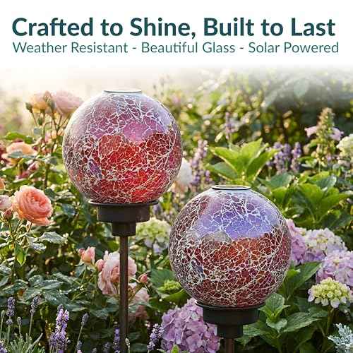 Sunnydaze Solar Gazing Ball for Garden (2 Count)