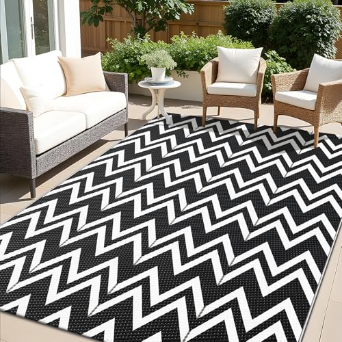 Outdoor Rug 5x8 ft Waterproof Reversible Chevron Mat (40 Sq Ft)