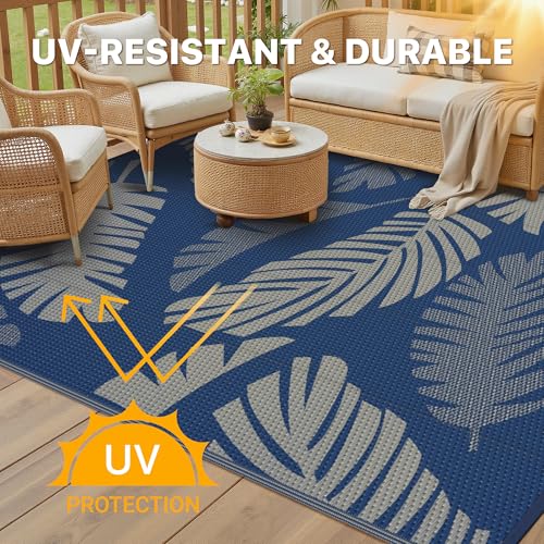 Outdoor Rug Waterproof Plastic Rugs for Patio (54 Sq Ft)