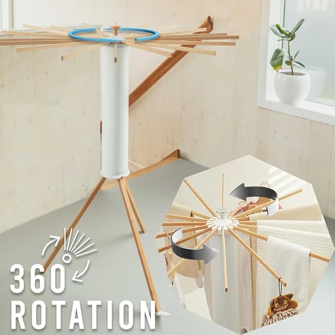Portable Foldable Clothes Drying Rack - Compact Design for Indoor Outdoor & Outdoor Laundry, Hidden Storage, Lightweight Folding Clothing Rack for Travel and Home.