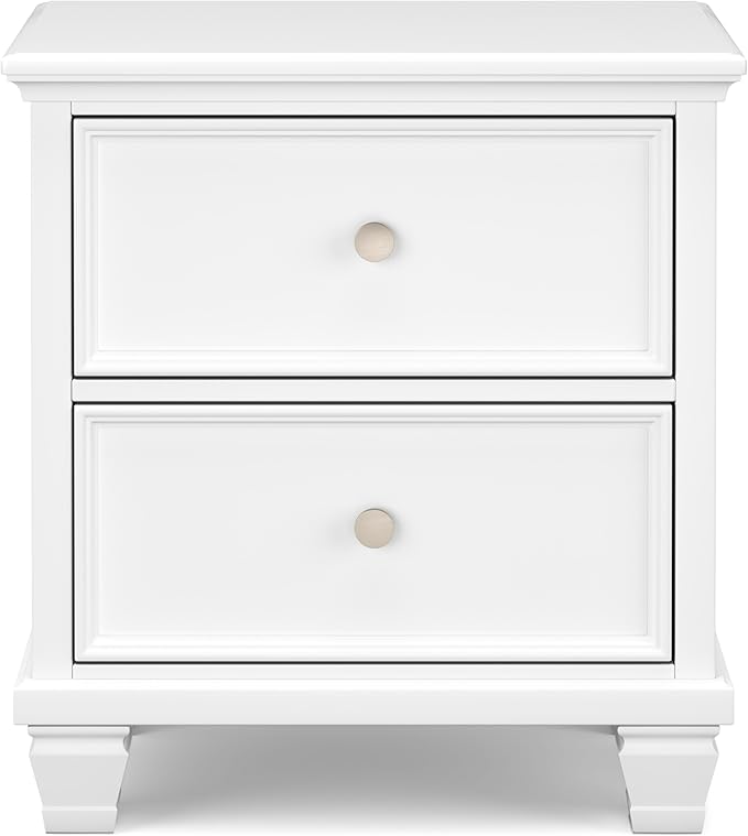 Signature Design by Ashley Fortman Traditional 2 Drawer Night Stand, White