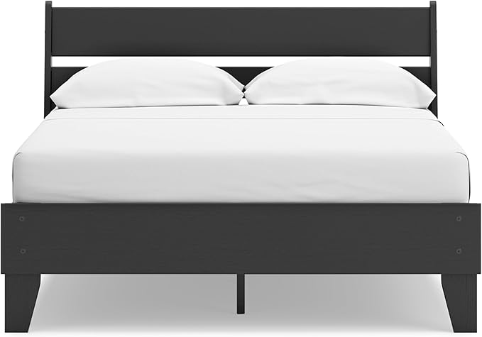 Signature Design by Ashley Socalle Casual Full Panel Platform Bed, Foundation or Box Spring Not Needed, Black