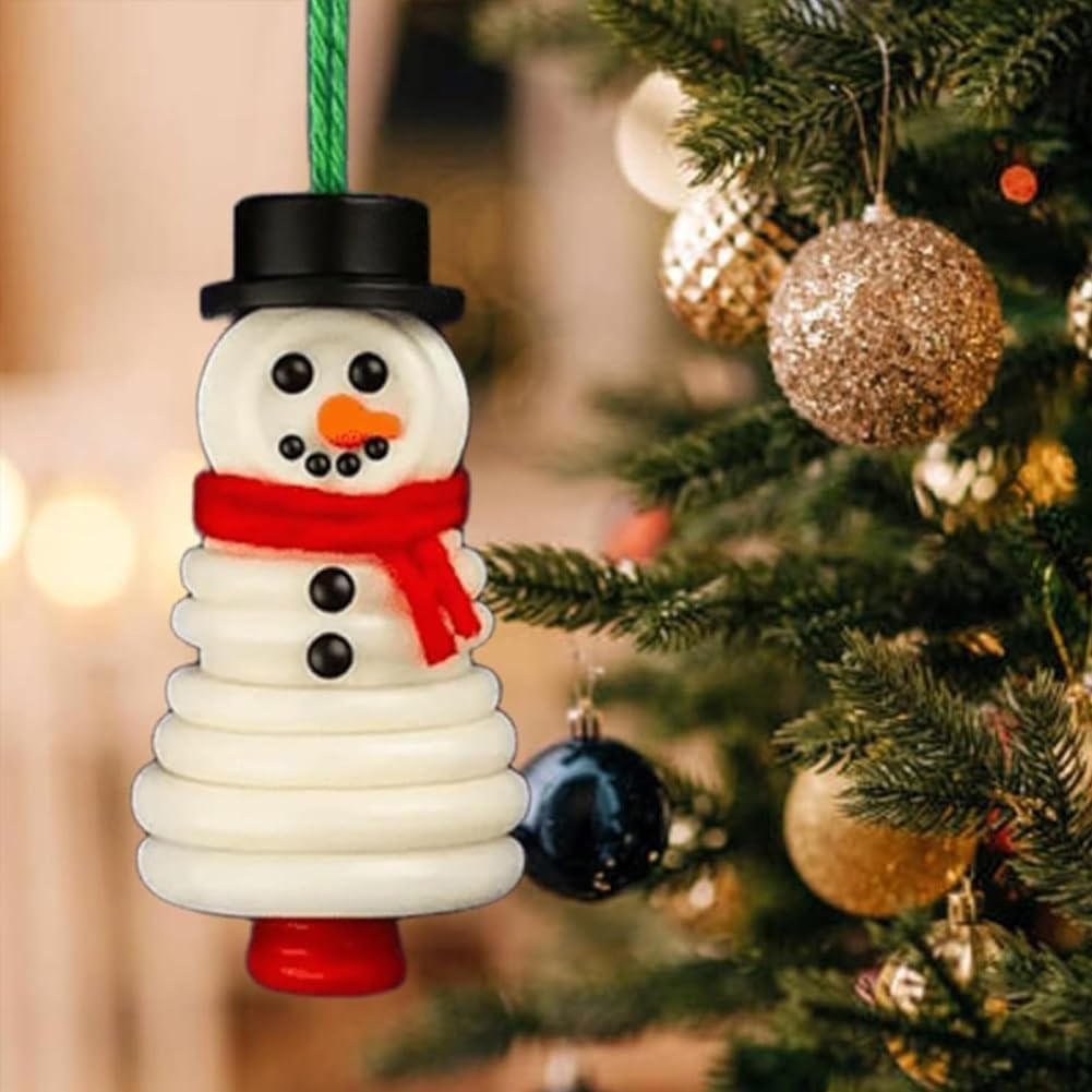 4pcs Button Christmas Tree Ornament Kits, Fun Holiday Decorations for All Ages, DIY Craft Buttons Kit with Christmas Snowman/Santa/Angel, Gifts for Xmas Tree Hanging Decorations (Angel)