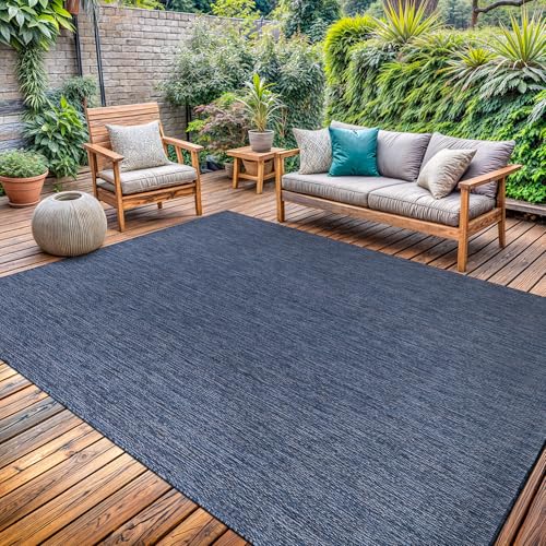Washable Indoor Outdoor Rug 8x10 Weather Resistant Area Rugs Modern Solid for Porch Deck Balcony Backyard Patio Outside Carpet