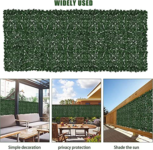 Faux Ivy Privacy Fence Screen Outdoor Expandable Artificial Greenery Roll Fake Hedge Wall Patio Green Plastic Leaf Plant Vine Grass Panels Gate Covering Garden Yard Balcony