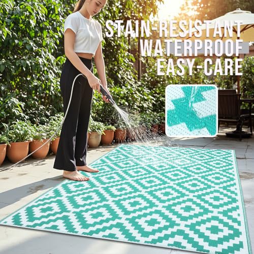 Outdoor Rug 5x8 ft Waterproof Reversible Mat