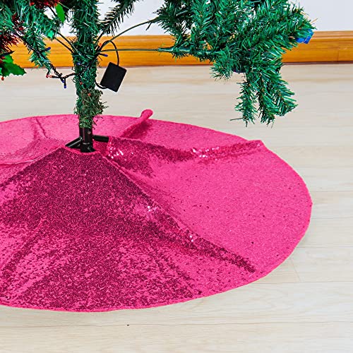 48Inch Sequin Tree Skirt Christmas Skirts for Xmas Hawaii Rustic Cartoon Elegant Halloween Trees