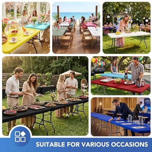 Spandex 6ft Table Cover Fitted (6 Count)