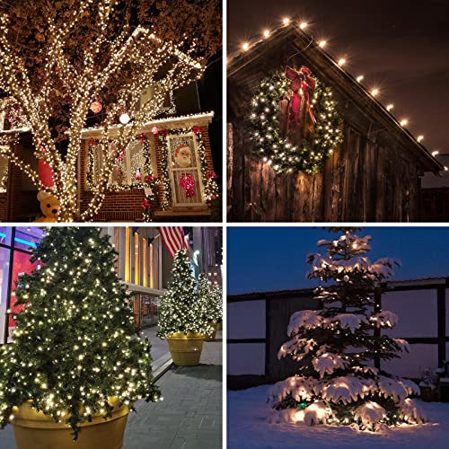 Green Wire Clear 300 Incandescent Bulb Mini String Lights for Indoor Christmas Tree Garland Birthday Wedding Party Festival Decoration (300 Count)