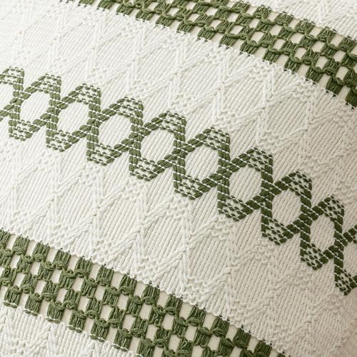 Set of 2 Moss Green Boho Decorative Pillow Covers 20x20 Inch (2 Count)