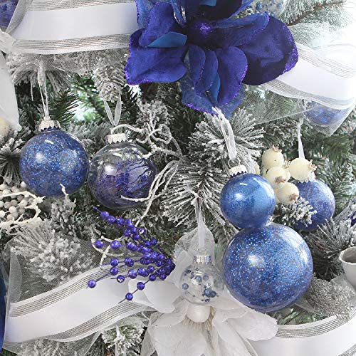 30 Pack Clear Christmas Ball Ornaments with Fillers (30 Count)