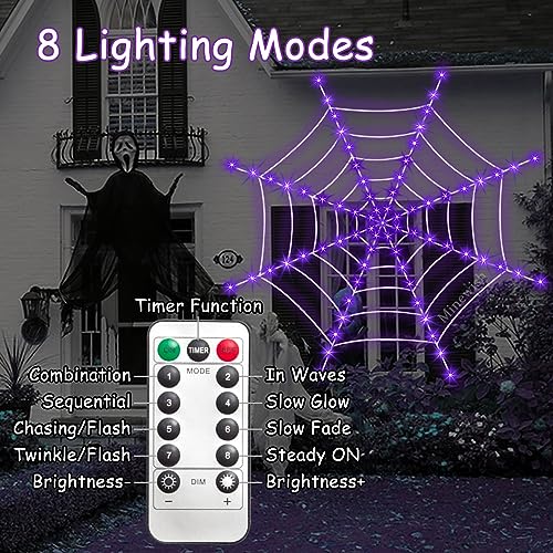 Halloween Decorations Spider Web Lights (Battery-Round Spider Web Lights)