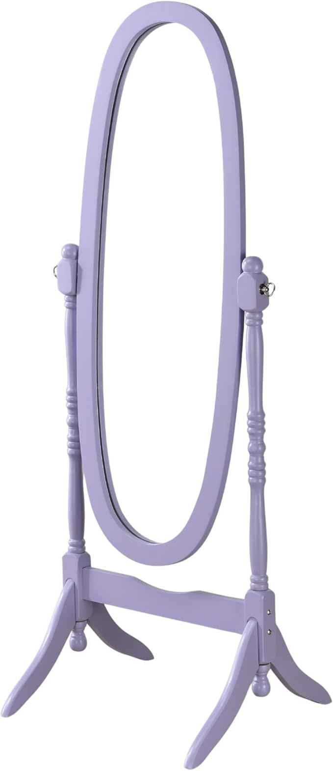Roundhill Furniture Traditional Queen Anna Style Wood Floor Cheval Mirror, Purple
