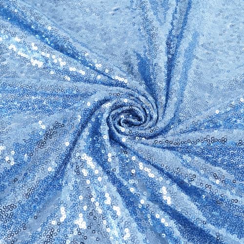 Sequin Tablecloth 50x72 Inch Baby Blue for Wedding Party