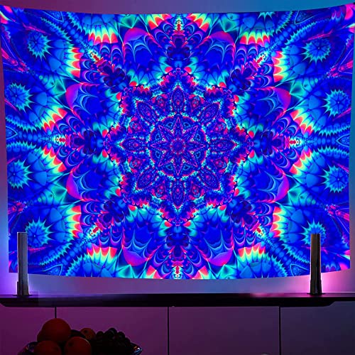 Blacklight Mandala Tapestry 59"x51"