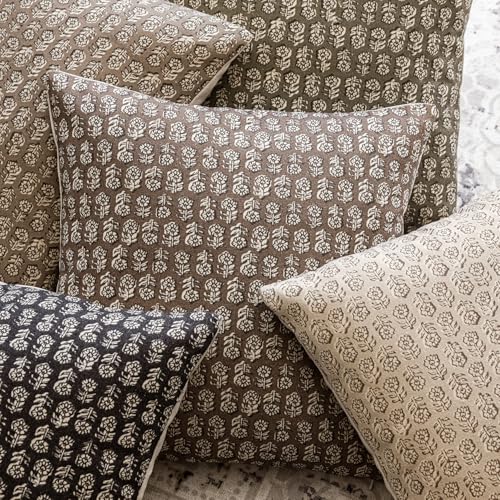 Decorative Floral Print Throw Pillow Covers 18×18 Inch (2 Count)