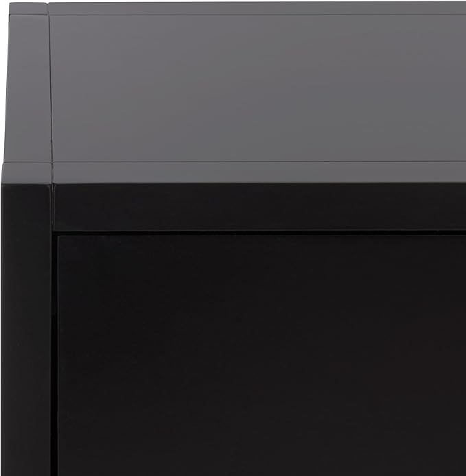 SAFAVIEH Home Collection - Yudi Black Nightstand, 1 Drawer 1 Shelf Bedside Table with Gold Metal Accent Pull, Fully Assembled (NST9201E)