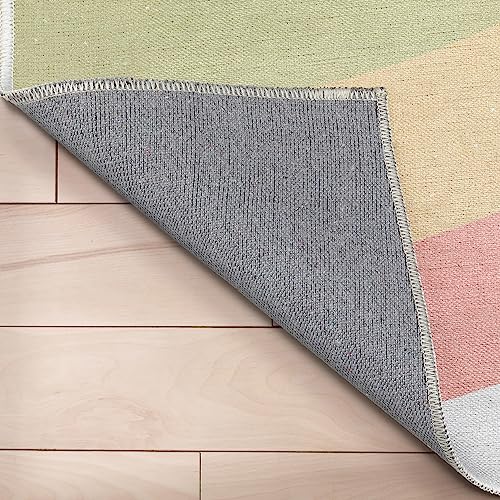 Kids Rugs Rainbow 7'7" x 9'10" Multi Color Modern Flat
