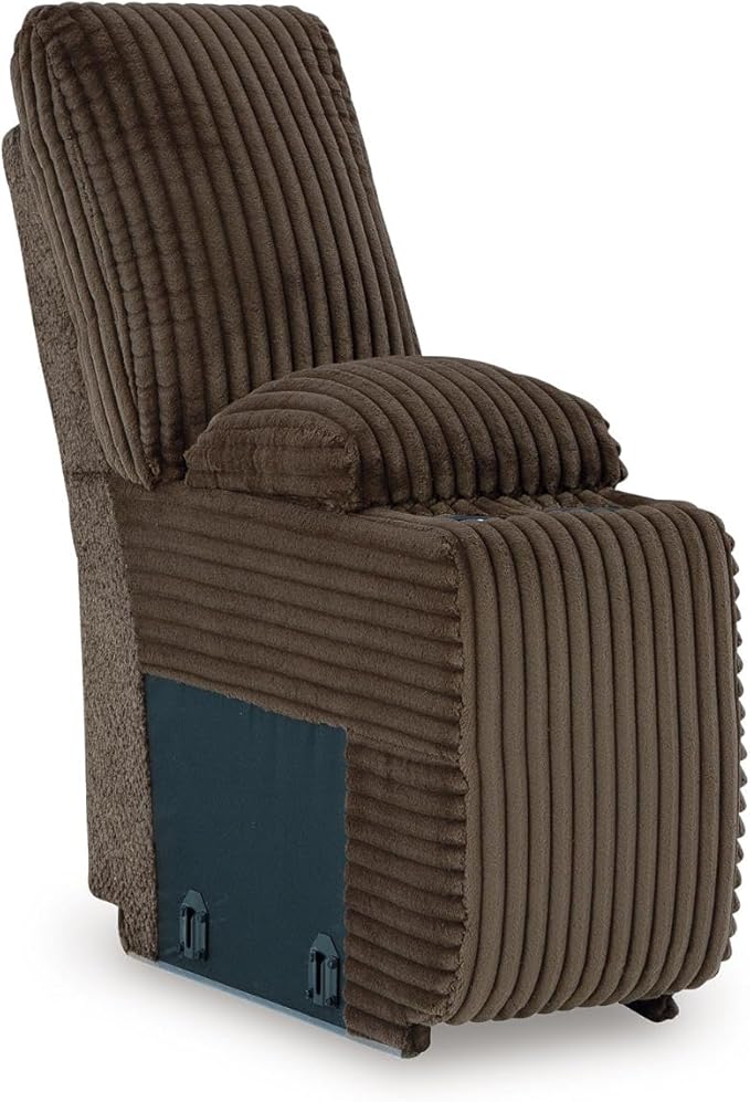 Signature Design by Ashley Top Tier Casual Manual Left-Arm Facing 4-Piece Reclining Sectional with Chaise, Console, Storage, 2 Cup Holders and 4 Accent Pillows, Dark Brown