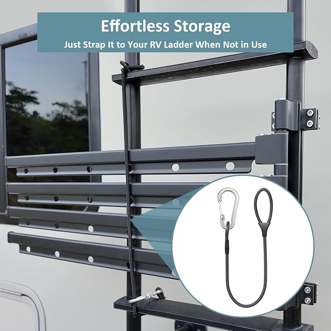 RV Ladder Mounted Clothes Drying Rack - Extended Arms, Large Capacity, Must-Have Camper & Travel Trailer Aluminum Accessories