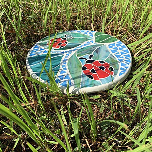 MSS001 Ladybug Tiffany Style Stained Glass Stepping Stone
