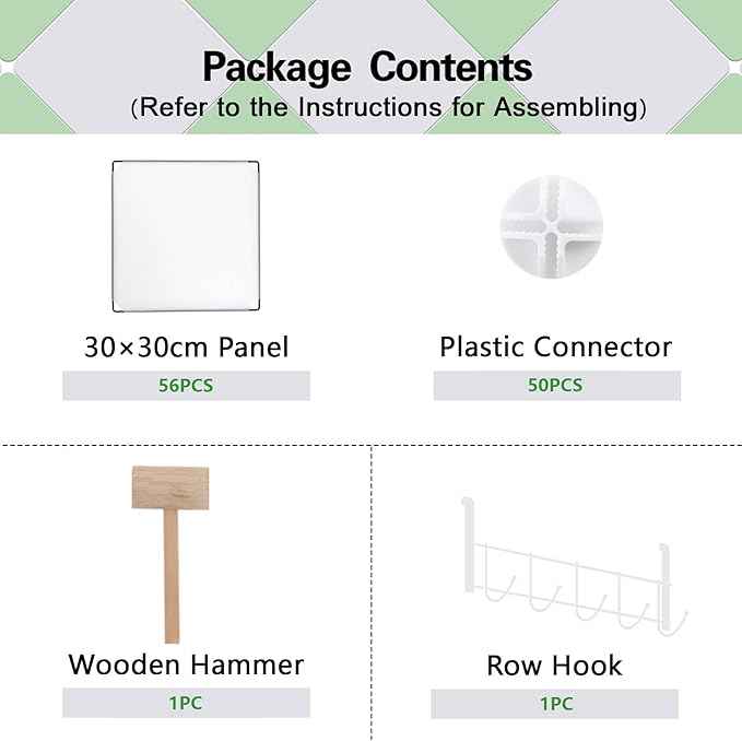 C&AHOME Cube Storage Organizer, 16-Cube Shelves Units, Plastic Storage Cubes, DIY Closet Organizer, Modular Closet Storage Shelves Ideal for Home, Bedroom, 48.4" L × 12.4" W × 48.4" H Milky UPCS16M